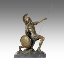 Soldiers Figure Statue Spear Roman Warrior Bronze Sculpture TPE-371